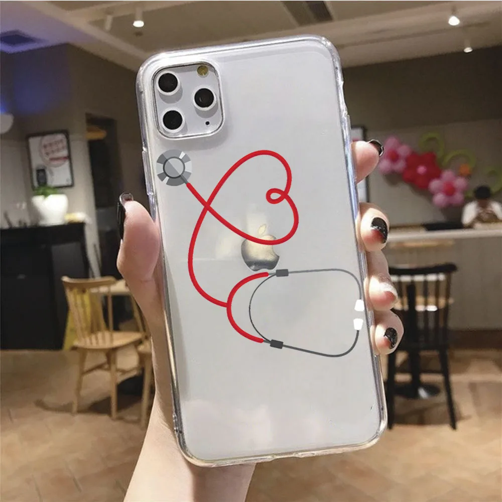 Cute Cartoon Medicine Doctor Nurse Phone Case For iphone 15 14 13 Pro Max 12mini 12 11 ProMax XS MAX XR SE2 14 Plus X