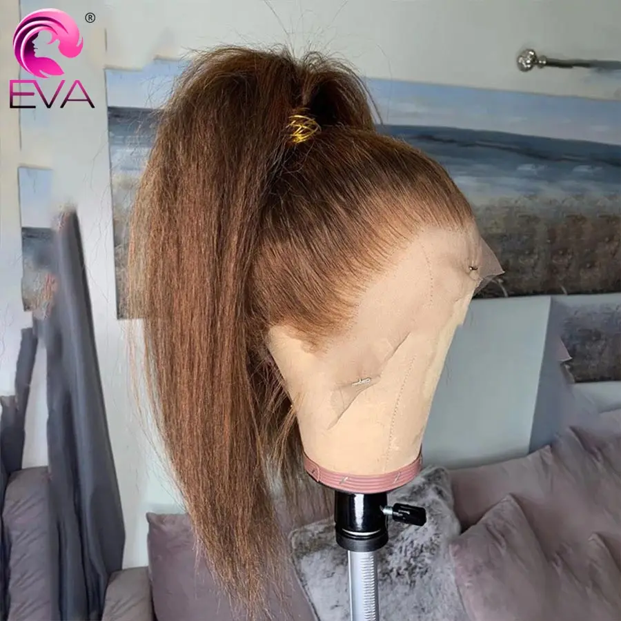 

Eva Hair Brown Wig Kinky Straight Colored Lace Front Human Hair Wigs For Women Transparent Brown Lace Front Wig 30 Inch Lace Wig