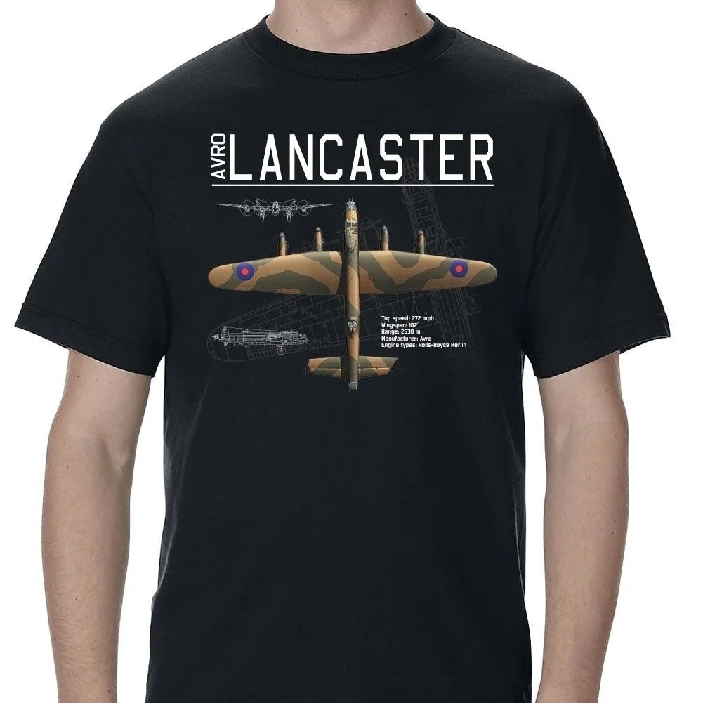 Avro Lancaster Bomber Schematic T-Shirt. Summer Cotton Short Sleeve O-Neck Mens T Shirt New S-3XL