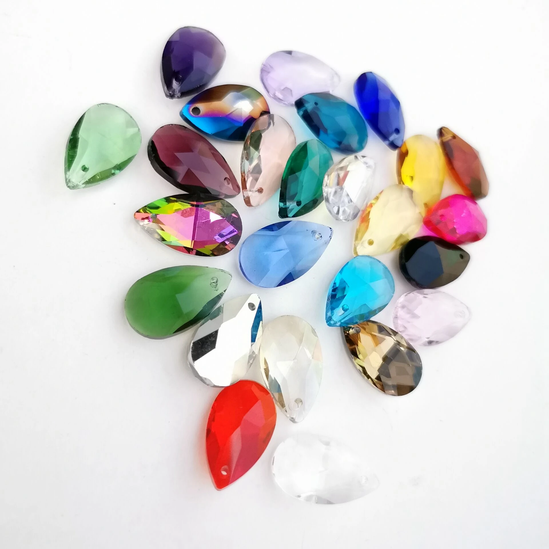 Wholesale TopStone All Sizes Colors Teardrop Glass Crystal Fancy Stone Pointed Back Rhinestone Droplet for Jewelry Making