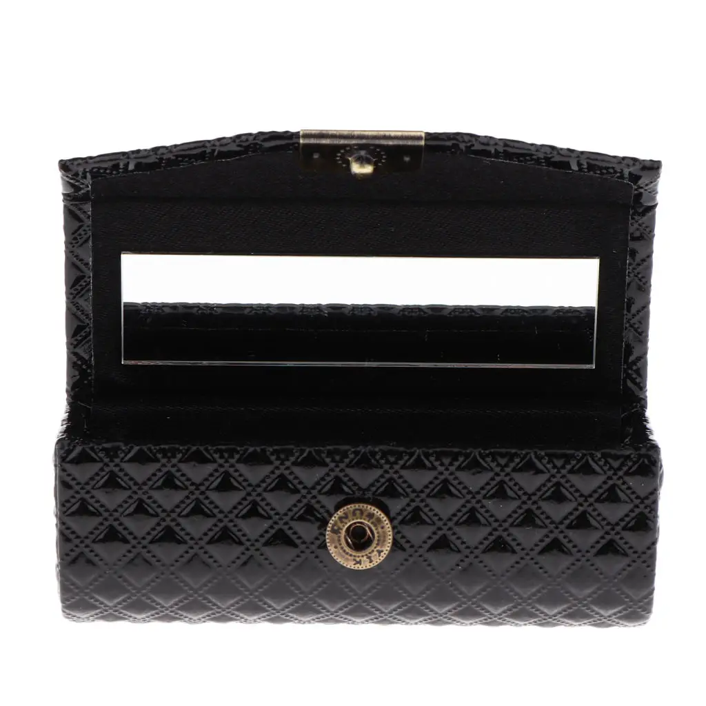 Premium Leather Lipstick Case Holder with Mirror, Comfortably Fits in A Purse Or , Great for Daily Use,Party,Dating