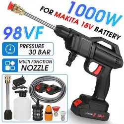 Pistola de lavado de alta presión inalámbrica para coche, pulverizador recargable, 2 tipos, máquina de pistola de agua eléctrica para batería Makita de 18V, 10000mAh