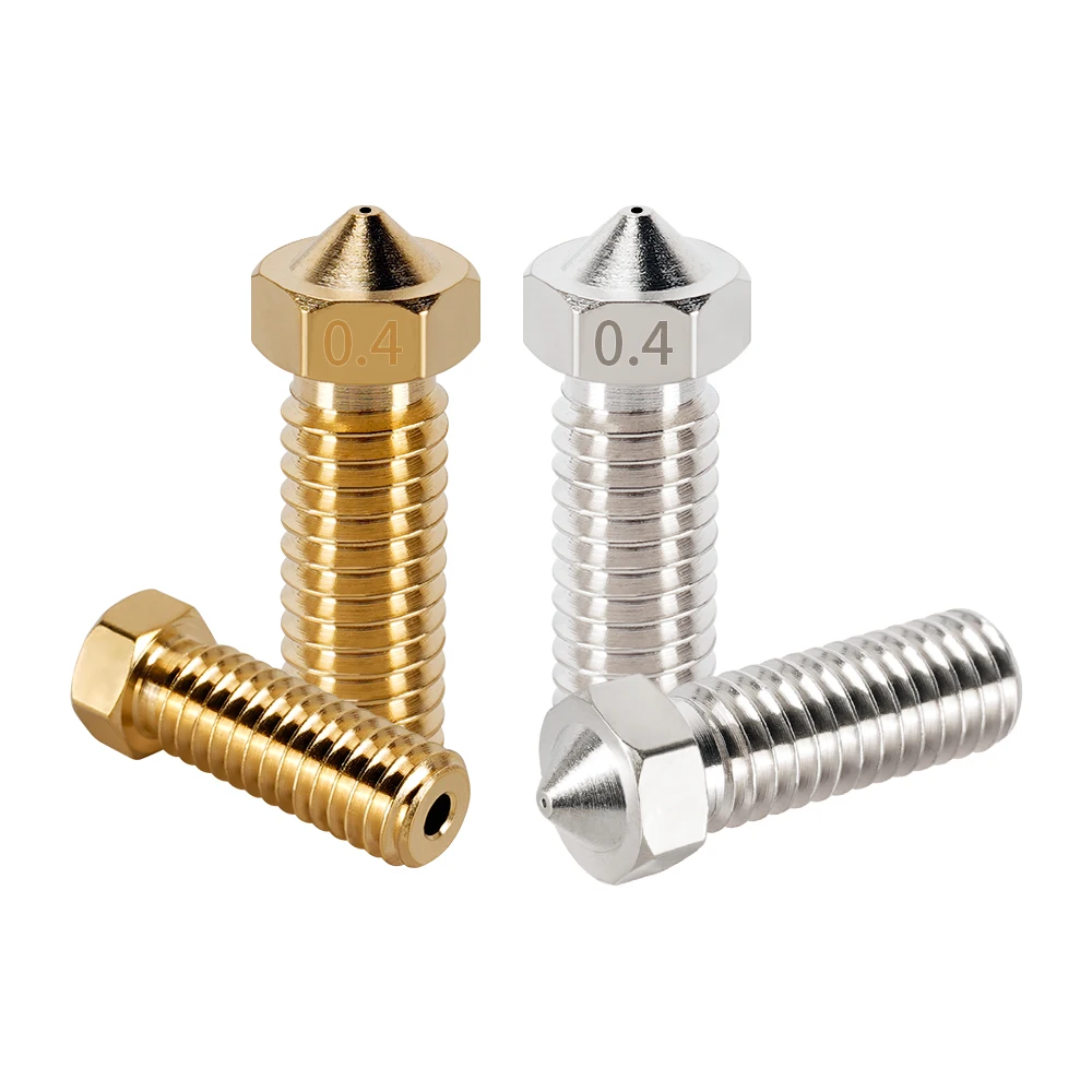 MEGA 8pcs/lot 3D Printer Volcano Nozzles Stainless Steel Brass Hotend Nozzle 0.2mm-1.2mm 1.75mm for V400 genius Vyper Kobra