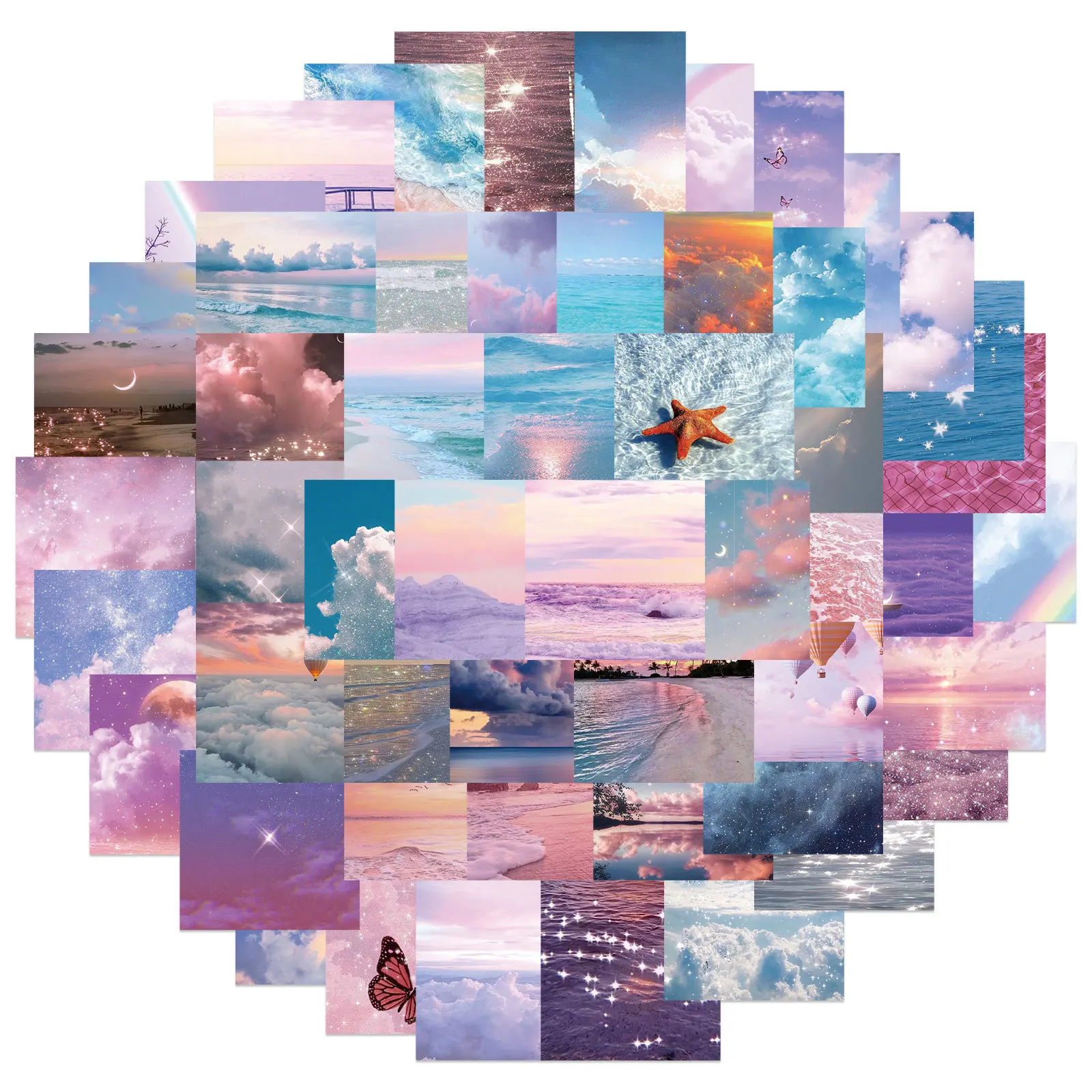 10/30/50PCS INS Cloud Scenery Star Sky Graffiti Waterproof Sticker Suitcase NotebookRefrigeratorSkateboardStationeryBoxWholesale