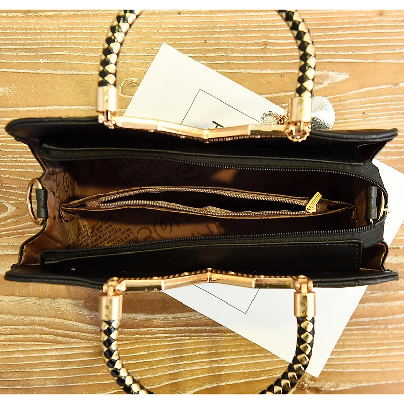 Women's Handbag Leather Handbag Handle Embroidered Messenger Bag Single Shoulder Bag Women Luxury Banquet Wedding Simple Handbag