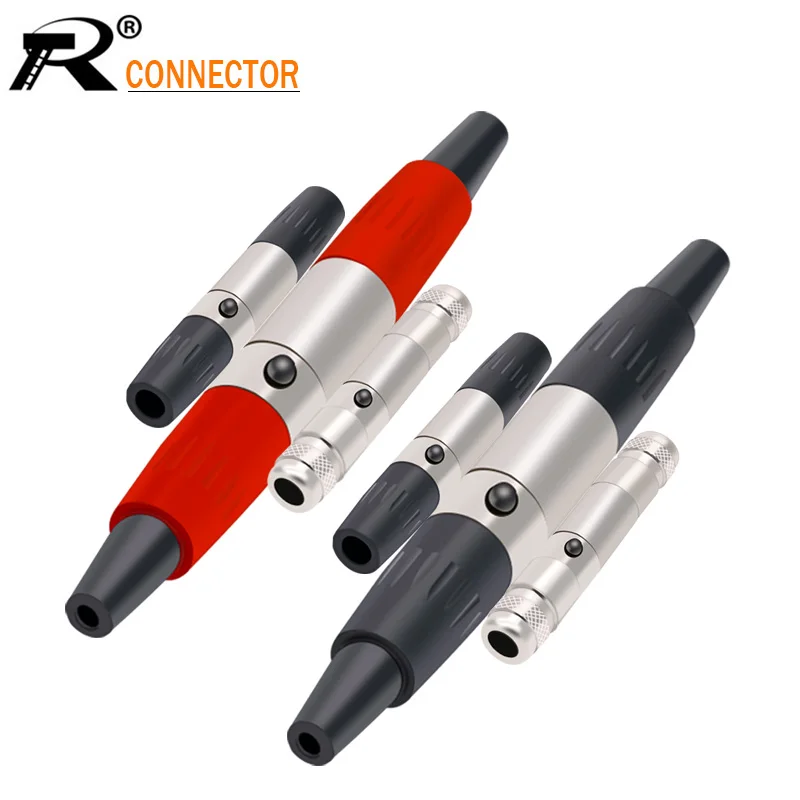 10sets Mini XLR 3 4 5 6 Pin Male + Female Plug XLR Audio Microphone Connector MIC for Cable Soldering Straight Adapter