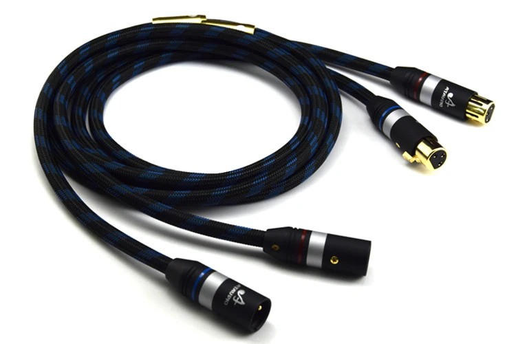 Hifi Copper and silver shuffling XLR Cable Hi-end Gold-plated 2xlr Cable