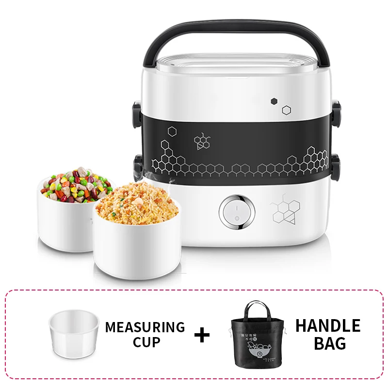 صندوق غداء كهربي من السيراميك يمكن توصيله للحفاظ على الحرارة 250 واط التلقائي علبة طعام للتسخين موقد صغير لطهي الأرز