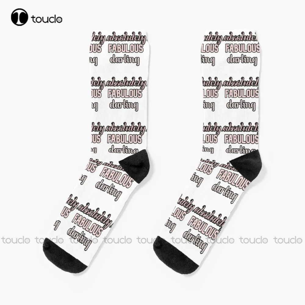 

Absolutely Fabulous Darling Socks Black Soccer Socks Personalized Custom Unisex Adult Teen Youth Socks 360° Digital Print Gift