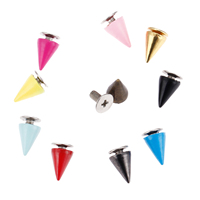 20 Pcs Metal Screws Knob Tip Rivets Handbag Belt Shoes Punk Apparel Leather Buckles Crafts DIY Handmade Bullet Rivet Stud Spikes