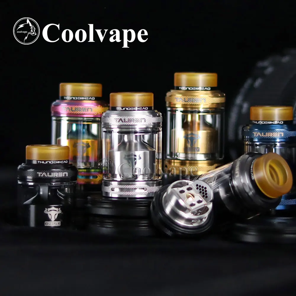 coolvape original THC Tauren Rta e cigarette Atomizer 2ml/4.5ml MTL rta tank with 810 PEI Single/ Dual Vape vs Fatality M25 RTA