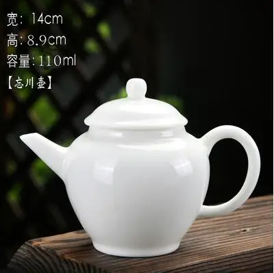 Heldere glazuur Suet Jade keramische theepot, huishoudelijke zijhandvat Xishi Pot, Chinese Kungfu theepot, witte porseleinen theeset