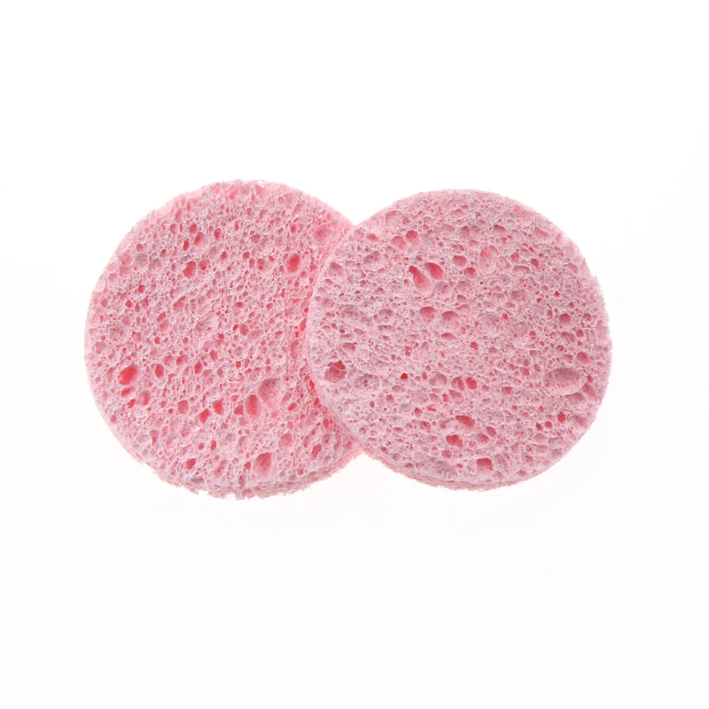 天然木繊維洗顔ツール,丸いスポンジ,女性と女の子のためのクリーニングツール,6cm, 5個。