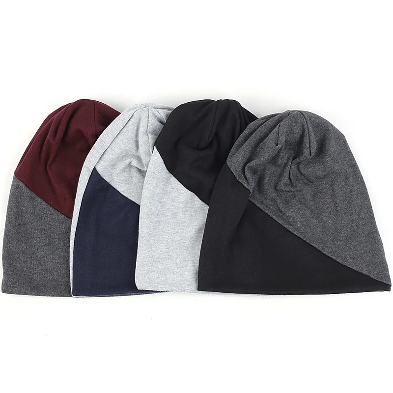 Special Stitching Two-color Design Women Men Beanies Adult Casual Splice Double Color Hats Cotton Unisex Beanies