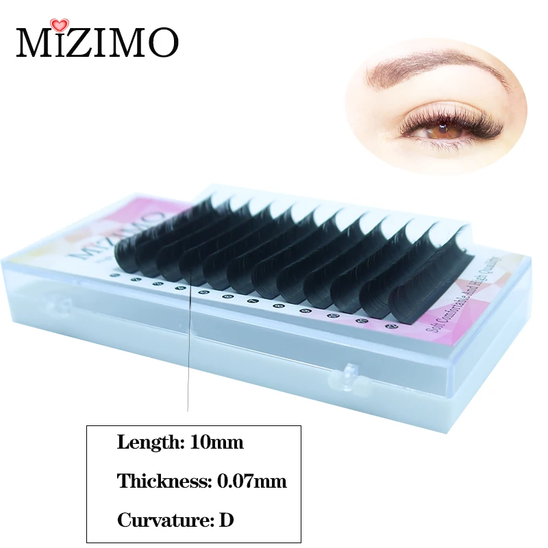 Black Single Grafting Eyelash (Length: 8mm-25mm) (Thickness: 0.05/0.07/0.10/0.15/0.18/0.20/0.25 mm) Naturally Prolongs Makeup