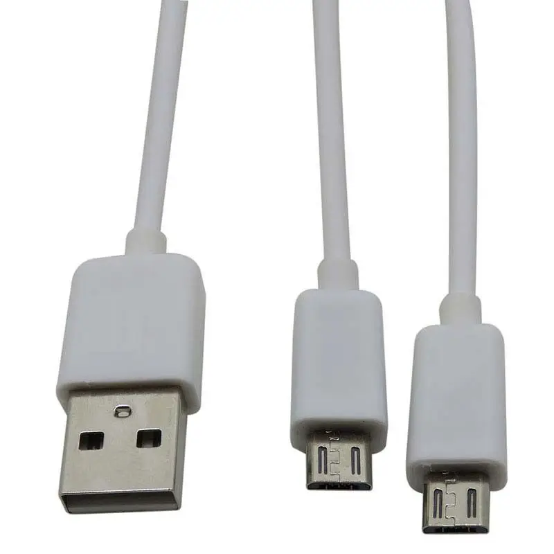 new easy carry 20cm USB Male to 2x micro Y Splitter Charging Cable for two phone CELL dual micro usb