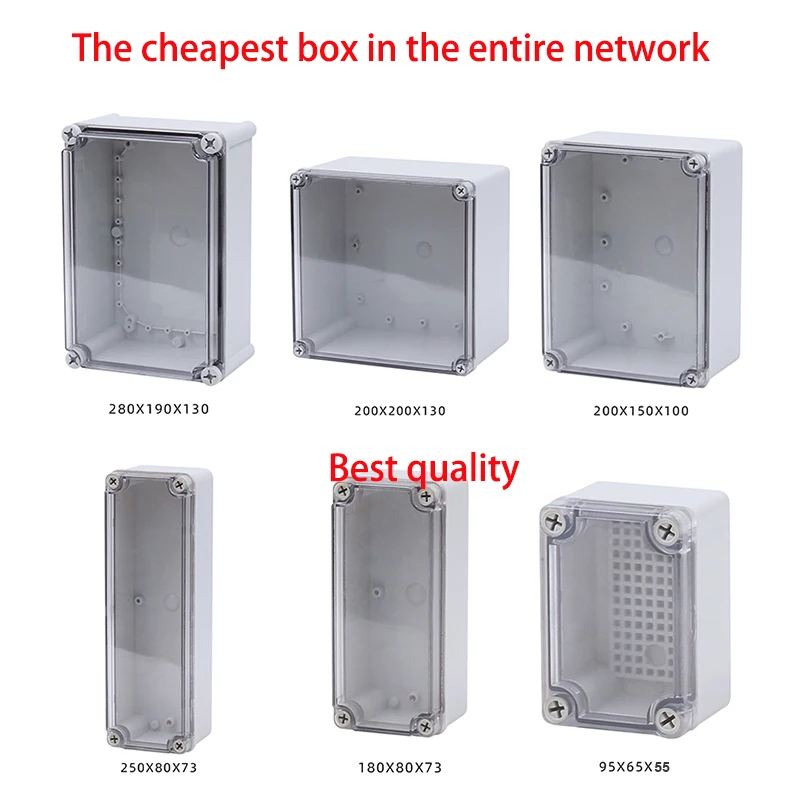 Waterproof junction box IP67 outdoor electrical box transparent cover ABS plastic sealed box waterproof box instrument box