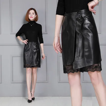 

Top brand Genuine New Fashion Sheep Leather Skirt K51 high quality