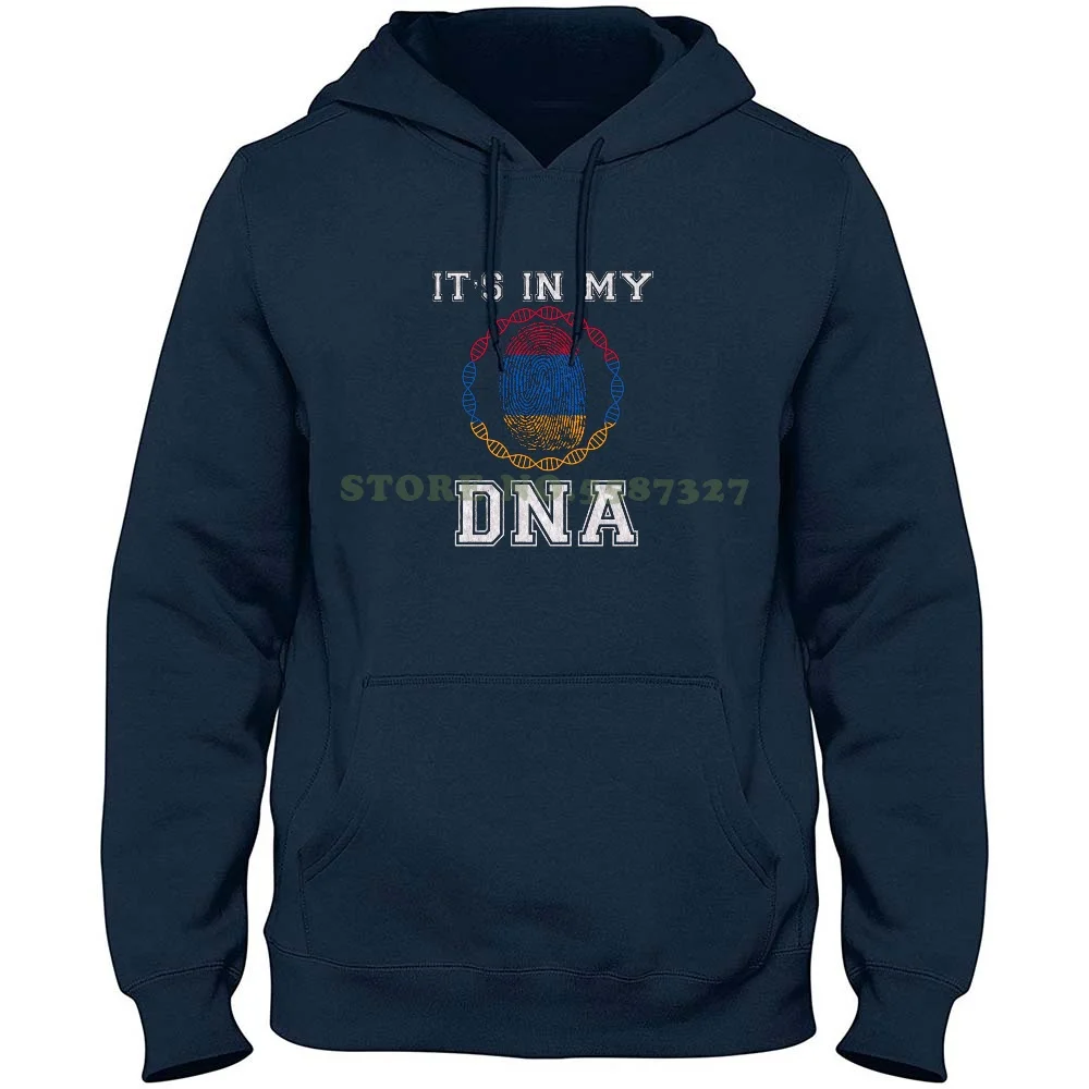 Armenia Its In My Dna Gift For Armenian From Armenia-Dna Strand And Thumbprint With Armenia Flag 100% Pure Cotton Hoodie