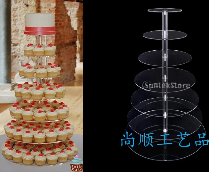 

Layer 7 European acrylic wedding cake rack birthday banquet cup cake decoration snack products acrylic cupcake stand