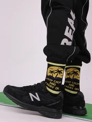 Skateboard trend socks men and women street West Coast hip-hop coconut tree basketball stockings