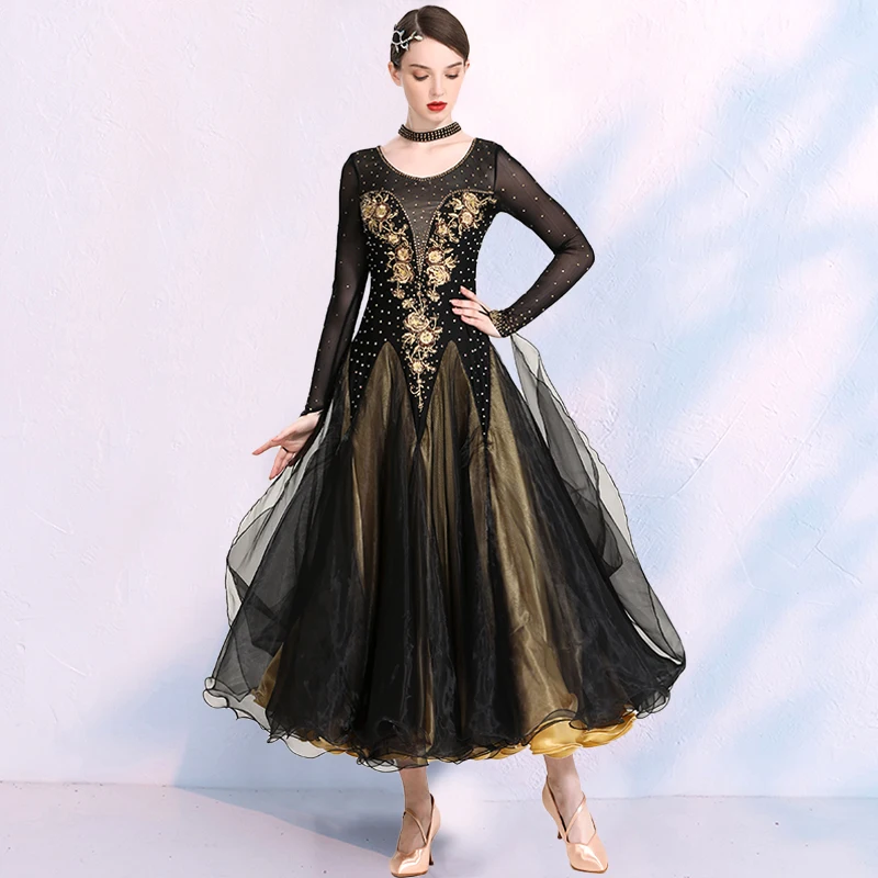 Ballroom Modern Dance Competition Dresses Flamingo Standard Waltz Stage Costumes Women Clothing Evening Dress