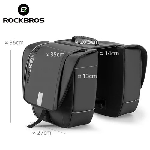 ROCKBROS-MTB 자전거 캐리어 가방, 후면 랙, 자전거 트렁크 가방, 짐 패니어, 뒷좌석, 양면 바이시클 가방, 내구성, 여행
