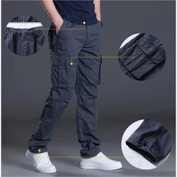 Pantaloni Cargo da uomo primavera autunno uomo Casual Multi tasche pantaloni tattici militari di grandi dimensioni capispalla da uomo pantaloni invernali dritti