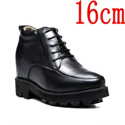 Chaussures en Cuir à Semelles Optiques Extra Hautes pour Homme, Invisibles, 16cm