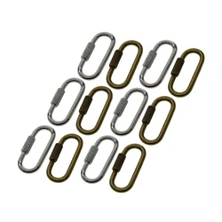 12Pcs assorted colors heavy duty steel QUICK SCREW locking Carabiner Chain LINK oval Hook hanging Camping connector