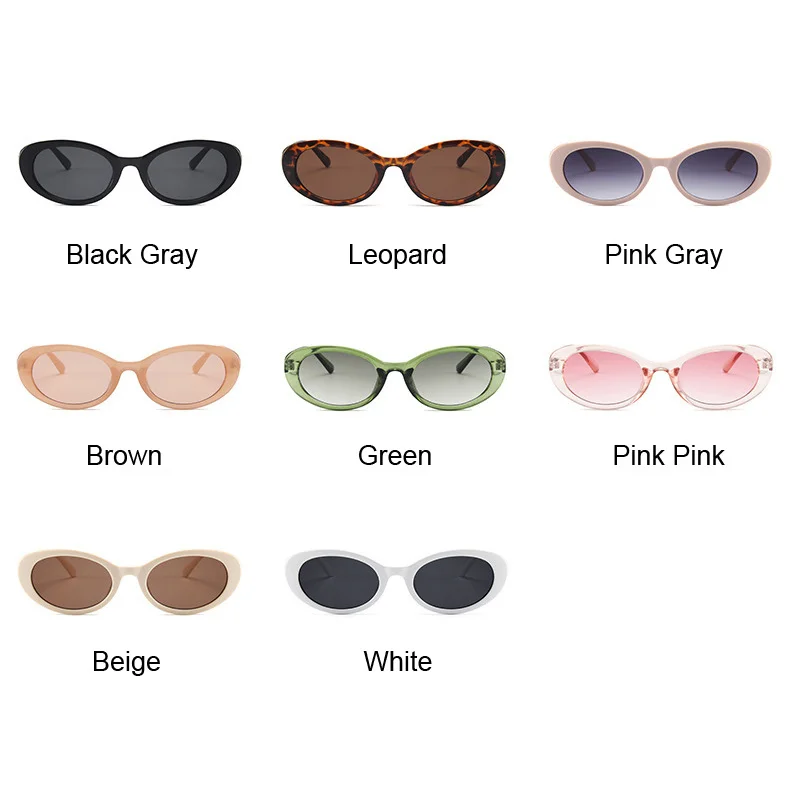 Vintage Oval Round Sunglasses Woman Brand Designer Candy Colors Sun Glasses Female Summer Styles Small Frame Mirror Shades