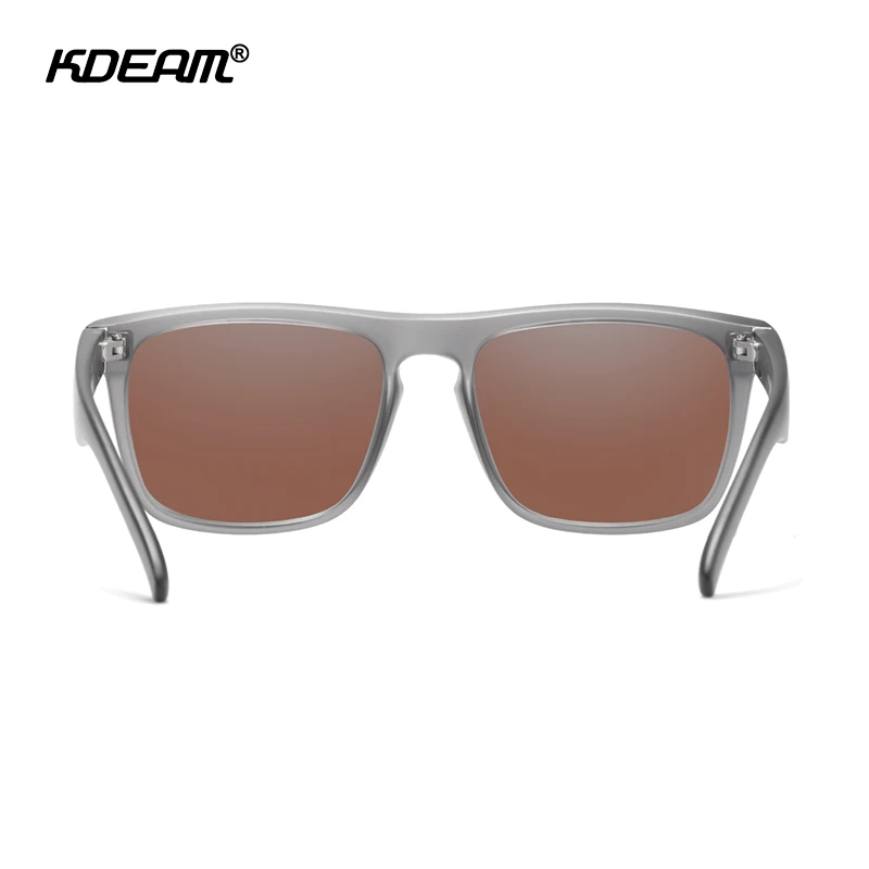 KDEAM 30 Colors Available Top Square Men\'s Sunglasses Polarized and UV400 Protection Translucent Glasses Frame Mirror Lense
