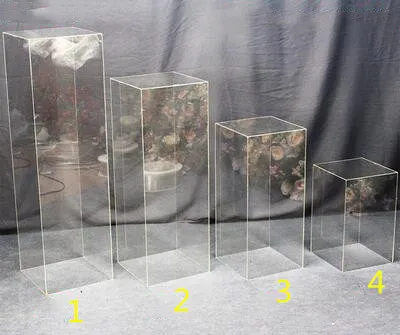 New wedding props acrylic square column guide transparent crystal square column wedding supplies stage decoration props