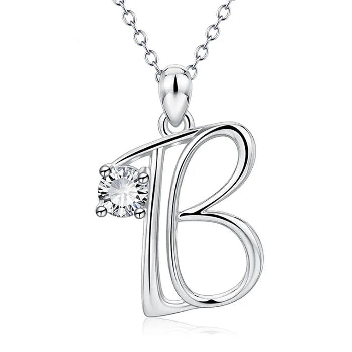 New Minimalist  silver color 26 A-Z Letter Name Initial Necklaces for Women/Girls Long Big Letter Pendant Necklace