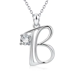 New Minimalist  silver color 26 A-Z Letter Name Initial Necklaces for Women/Girls Long Big Letter Pendant Necklace