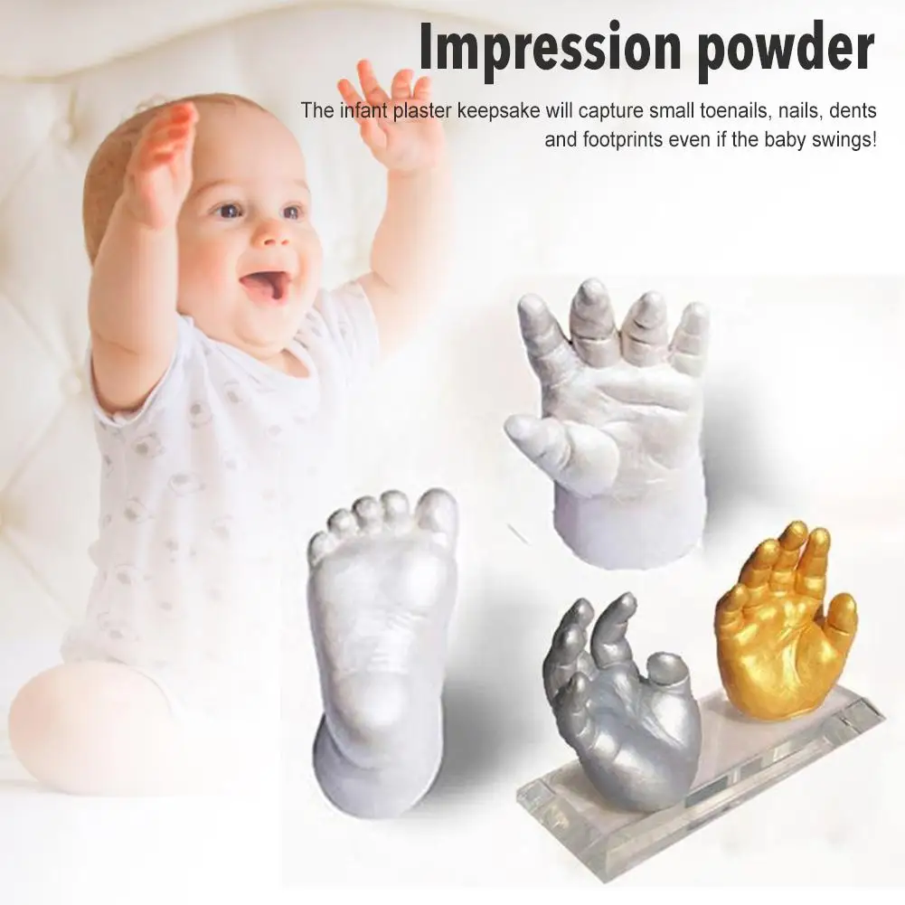 Baby Handprint Footprint Kit 3D Plaster Casting Keepsake hand babies foot  lembrancinha de baby baby souvenirs