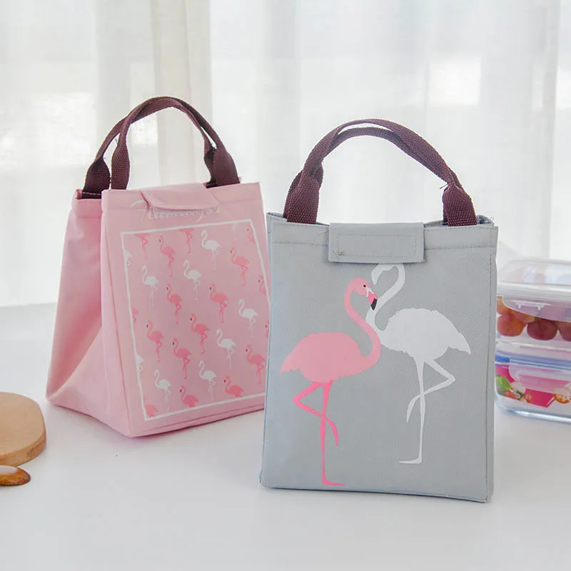 

New Flamingo Waterproof Oxford Lunch Bag Baby Milk Bottle Insulation Bags Infant Kids Food Breast Milk Warmer Thermal Woman Bag