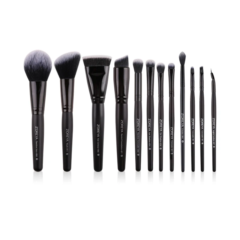 ZOREYA 12pcs Professional Makeup Brushes Set Foundation Powder Eyeshadow Eyebrow Make Up Brush Kit Box Cosmetic Beauty Tool