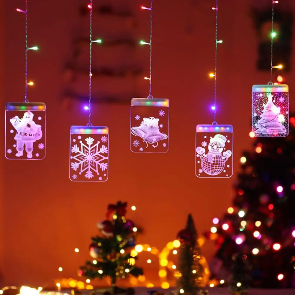 3D Festival Decoration Strings Light Merry Christmas Tree for Garden Home Wall Window Living Room Rattan Ball String Light Decor