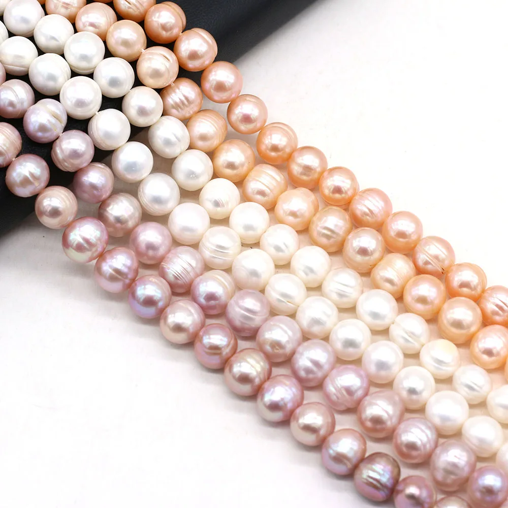 100% Real Natural Freshwater White Pearls Punch Beads Vertical Perforated Beads 36 cm Strand 10-11mm For Jewelry Making Necklace