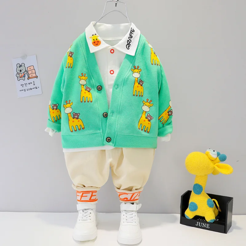 

Boys And Girls Suits Children Spring And Autumn Casual Sportswear Baby Long-sleeved Three-piece Sets Fashion Clothes For Teenage