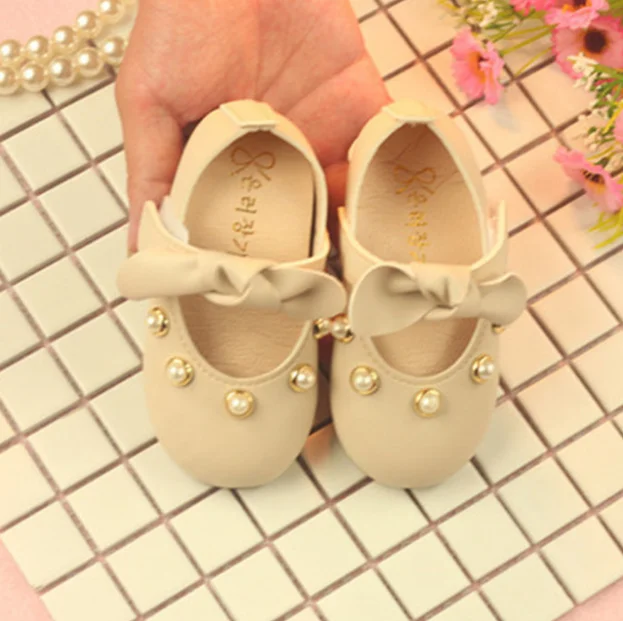 2019 spring and autumn children leather shoes Little princess soft bottom cute shoes with bow girl flats