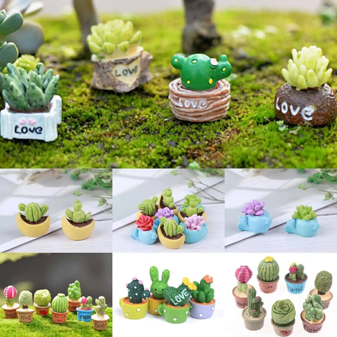 1/2/5Pcs Miniature Plants Cactus Bonsai for Dollhouse Decor Mini Pretend Play Miniaturas Blyth Barbi Doll Accessories Toy random