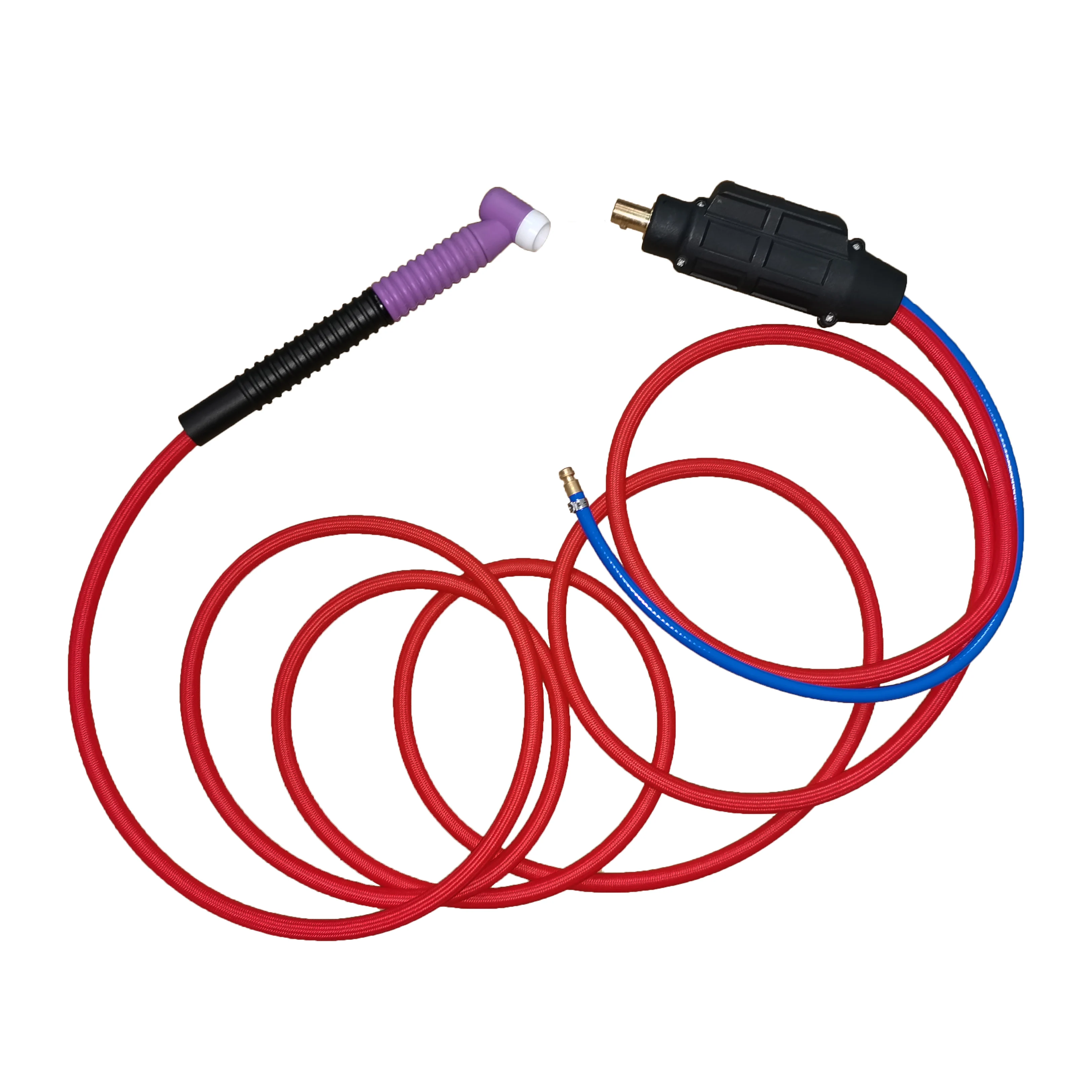 70 ° WP17 Flex Body 4M สีแดงนุ่มสายเชื่อม Tig 35-70 Euro Connector 70องศา