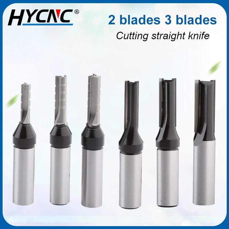 3 blade 1/2 handle TCT CNC straight knife 2 blade drill wood carving cutting milling cutter engraving machine cutting tool