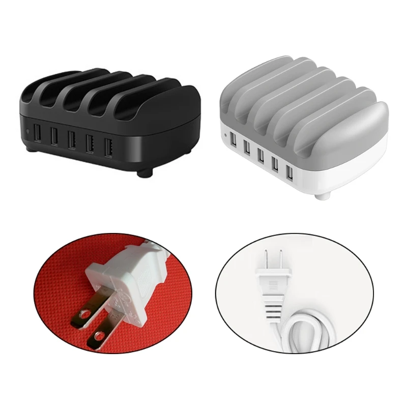 

5V2.4A Mobilephone Charging Station 5 USB Port Charging Stand Tablet Power Source Home Office USB Charger