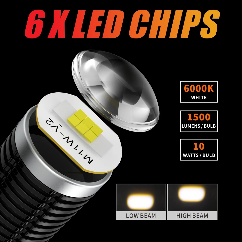 Route101 P15D-25-1 LED Motorcycle Headlight Bulb H6M Moto Lights with Lens for Scooter Moped Electric Bike Bicycle Accessories