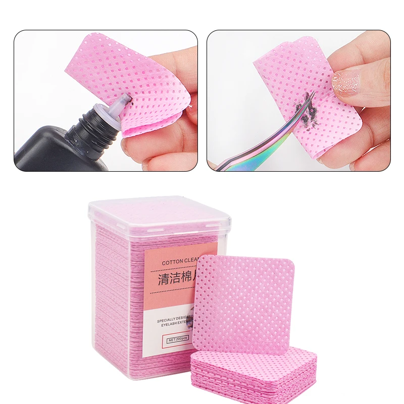 

200PCS/box Lint-Free Paper Cotton Wipes Eyelash Glue Remover Wipe Clean Cotton Sheet Nails Art Cleanin Cleaner Pads Tools