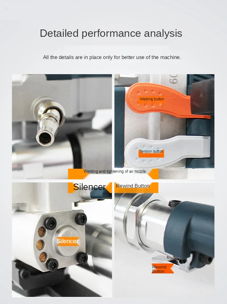 Pneumatic Friction Welding Baler Strapping Machine Air PET Banding Machine Tool For 13-19mm Width PET Straps