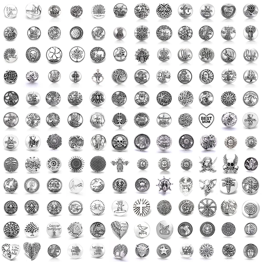 5pcs/lot New White Snap Jewelry 18mm Snap Buttons Animal Owl Butterfly Elephant Ginger Button Charm Women Fit Snap Bracelet
